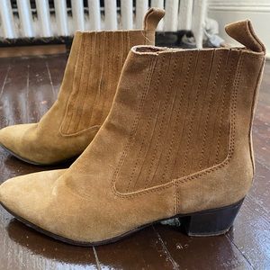 Brown suede Zara booties